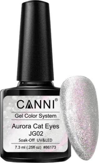 Produktbild Canni Gellack Cat Eyes Aurora Silber/Rosa Glitzer / JG02 UV/LED (Silber, Rosa, Gel-Effekt Nagellack)