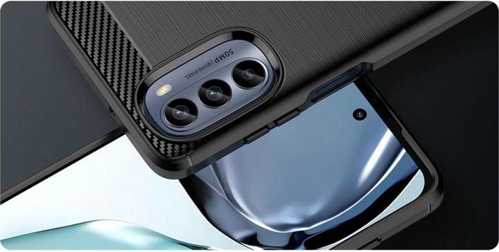 Immagine prodotto Hurtel Custodia in carbonio per Motorola Moto G62 5G Custodia in silicone flessibile in carbonio nero (Motorola Moto G62 5G)