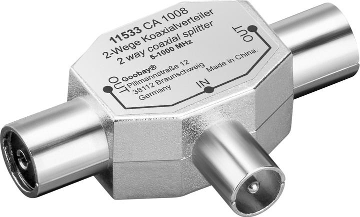Produktbild Goobay 2 Geräte Verteiler (RF), Metall Gehäuse (Verteiler und Abzweiger)