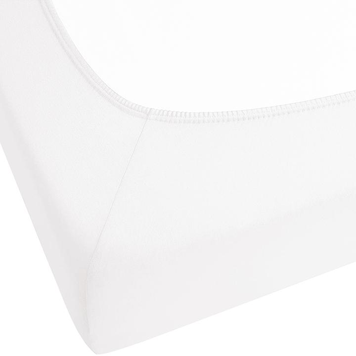 Produktbild Beliani Spannbettlaken Baumwolle weiss 160 x 200 cm JANBU (160 x 200 cm)