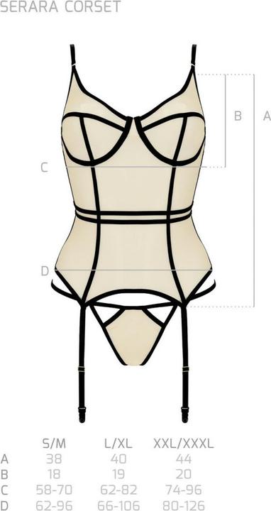 Produktbild Passion PE Serara corset & thong beige S/M (S, M, S/M)