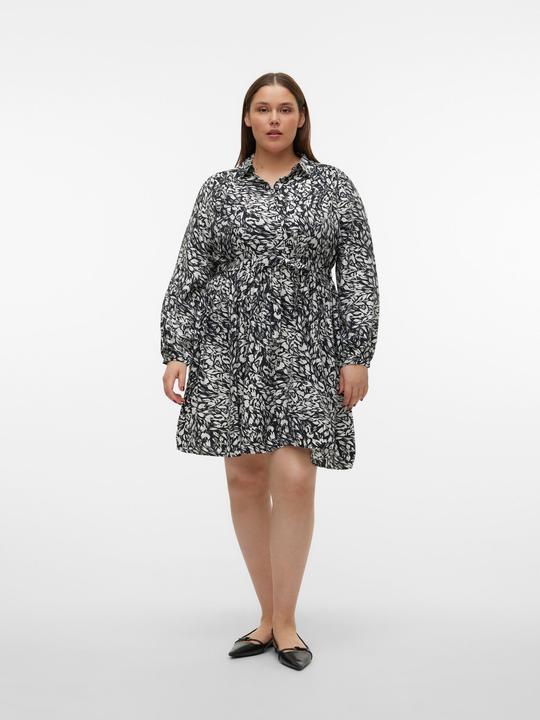 Produktbild Vero Moda Normal geschnitten Hemdkragen Curve Nicht verstellbare Bündchen Weite Ärmel Kurzes Kleid Kleid (52)