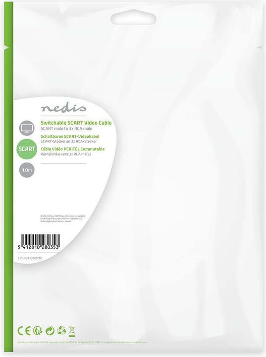 Image du produit Nedis Péritel Câble RCA Péritel mâle (1 m, Péritel)