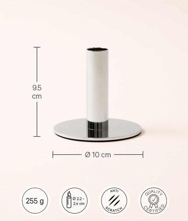 Actual product image Esmée Candle holder for pillar candles in silver, H 9.5 cm x Ø 10 cm