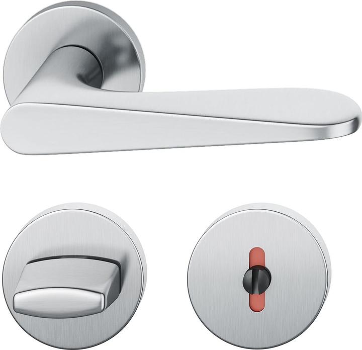 FSB Lever handle set 12 1144 ASL on rosette WC, satin stainless steel (Door set)