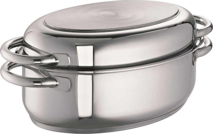 Actual product image Schulte-Ufer Multi-roaster oval 6,5 litres Ø34cm stainless steel (34 cm, Casserole + Stewpot, Stainless steel)