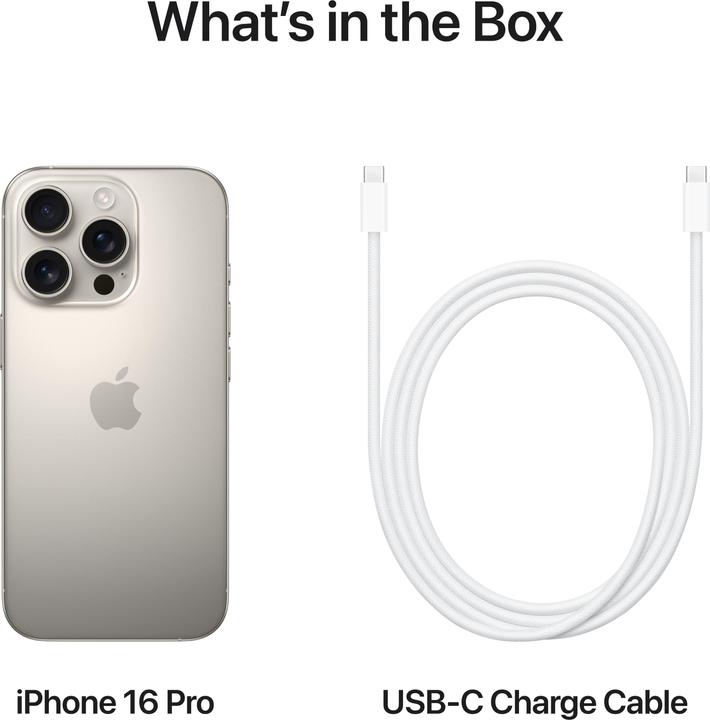 Produktbild Apple iPhone 16 Pro (256 GB, Natural Titanium, 6.30", SIM + eSIM, 48 Mpx, 5G)