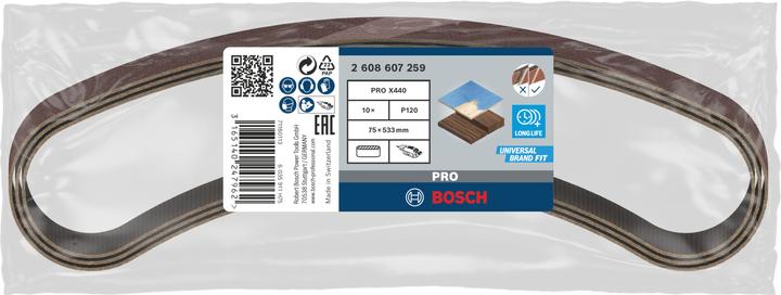 Produktbild Bosch Professional Zubehör PRO X440 Schleifband, 75 x 533 mm, G120 (120)