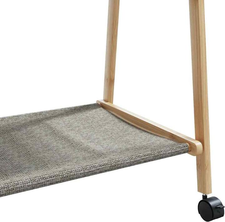Produktbild VidaXL Kleiderständer mit Ablagen und Rollen 106x34x106,5 cm Bambus
