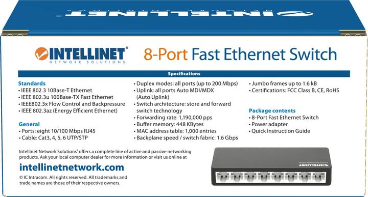 Energy Label Intellinet 8-Port Fast Ethernet Switch (8 Ports)