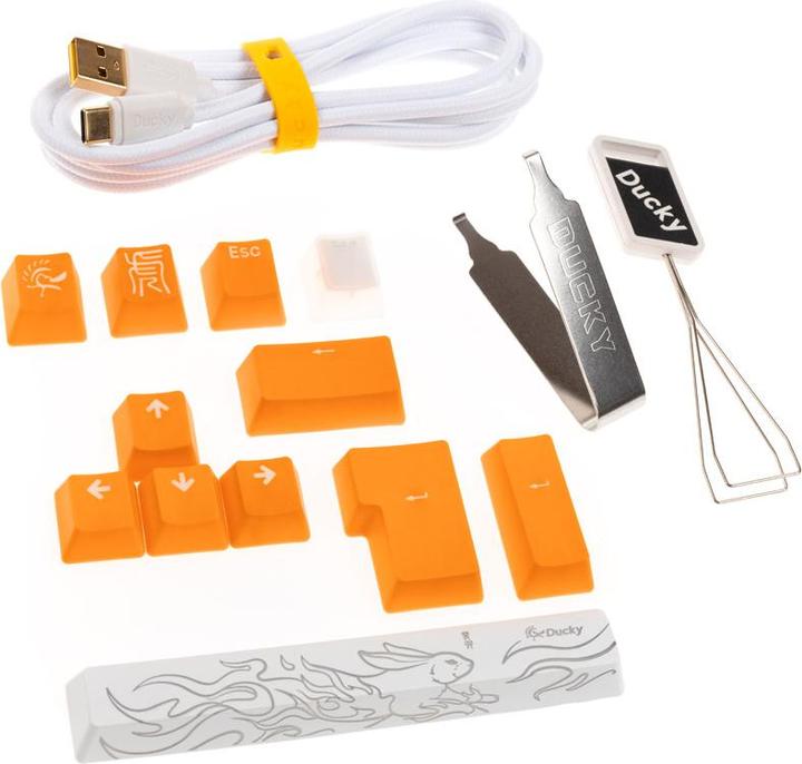 Immagine prodotto Ducky Tastiera da gioco One 3 Aura White TKL, LED RGB - MX-Blue (DE, Cablato)