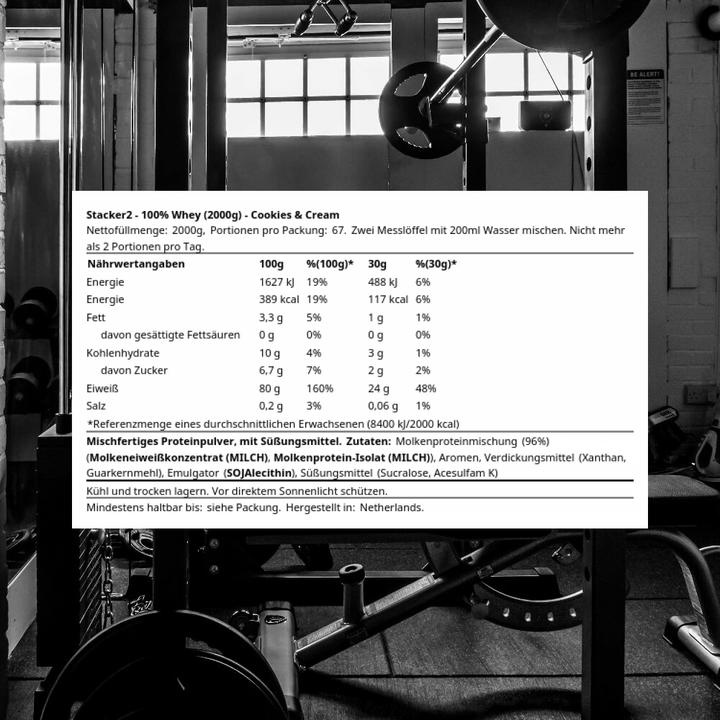 Image du produit Stackers 100% de Whey (Cookies & Cream, 2000 g)