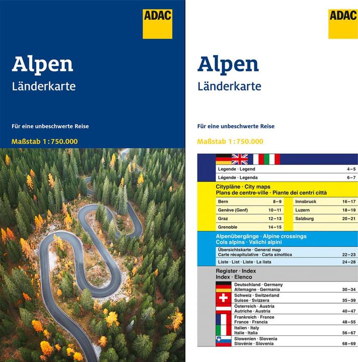 Produktbild Länderkarte Alpen 1:750 000