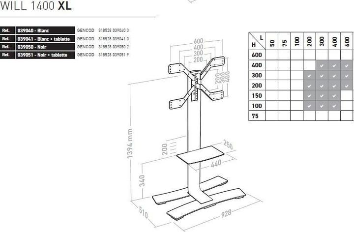 Actual product image Erard Will 1400 XL (Universal, 85", 50 kg)