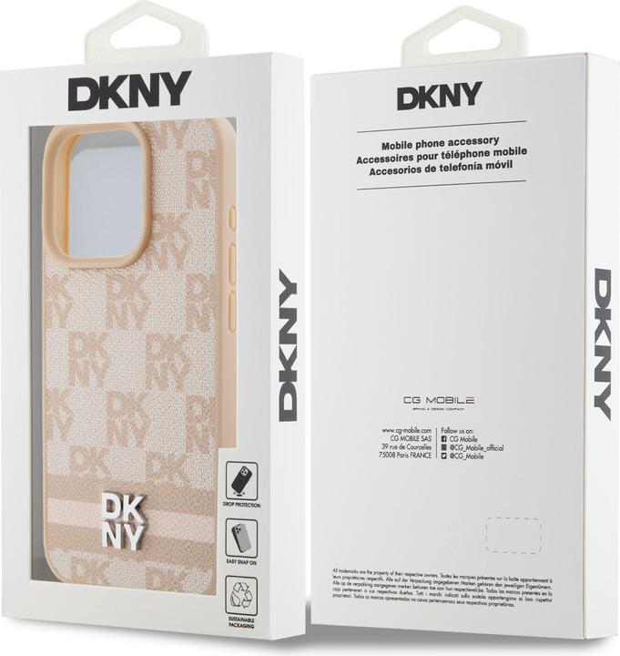 Image du produit DKNY Coque toile similicuir monogramme logo métallique (Apple iPhone 15 Pro Max)