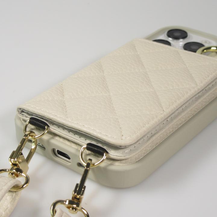 Image du produit PhoneLook Coque Cuir matelassé avec miroir et compartiment carte inclus grande lanière amovible (Apple iPhone 15 Pro)
