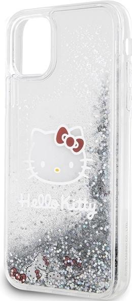 Actual product image Hello Kitty HKHCN61LIKHET iPhone 11 / Xr 6.1" srebrny/silver hardcase Liquid Glitter Charms Kitty He (Apple iPhone 11, Apple iPhone XR)