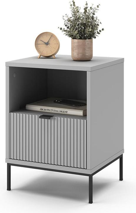 Produktbild Vichy Nachttisch Eliza, Grau, 40 x 55 cm mit 1 Schublade
