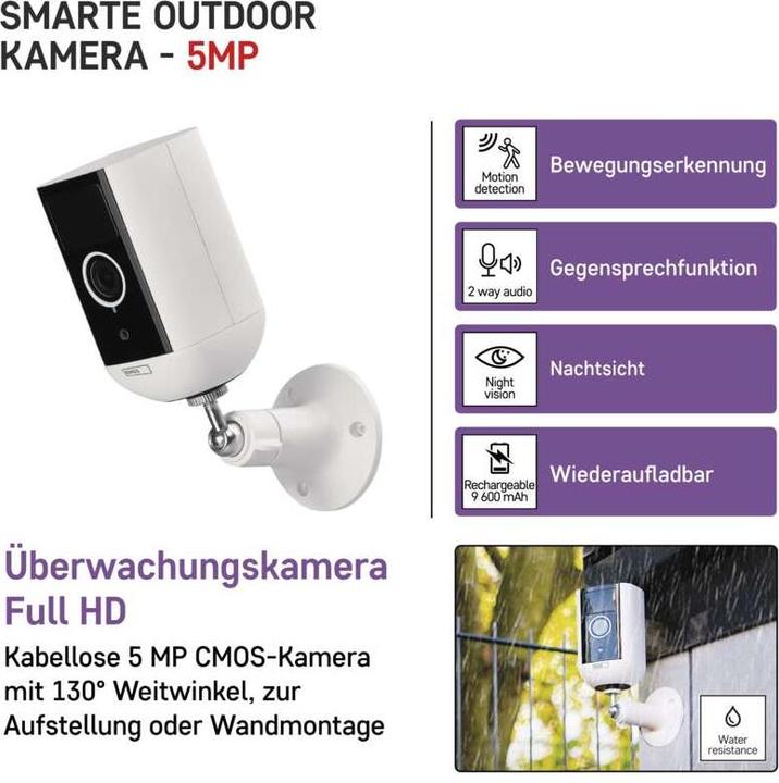 Actual product image Emos GoSmart outdoor IP camera with WiFi IP-210 SNAP, battery-operated (2592 x 1944 pixels)