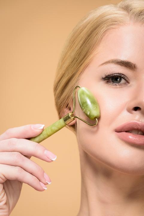 Produktbild PhoneLook Jade Stein Doppelseitiger Massageroller Gesichtspflege Anti-aging