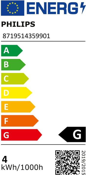Energy Label Philips Professional Lamp MASTER LEDspotLV 3.5-20W 827 MR11 24D (GU4, 3.50 W, 200 lm, 1 x, G)