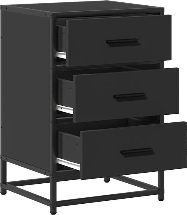 Produktbild VidaXL Nachttisch Schwarz 40x34,5x60 cm Holzwerkstoff und Metall Nachtschrank