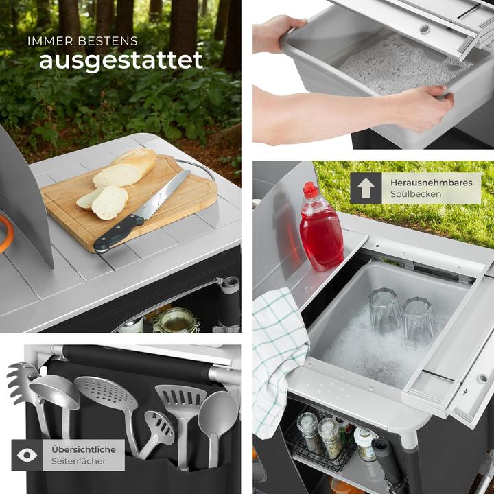 Actual product image tectake Camping Kitchen 116x52x107cm
