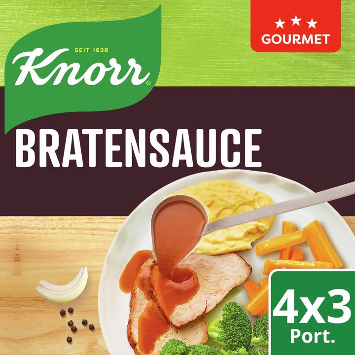 Produktbild Knorr Bratensauce Gourmet Packung für Feinschmecker, Sauce ideal zu zartem Gemüse & Fleisch (144 g)