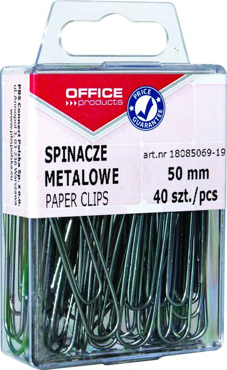 Immagine prodotto Office Products Graffette in metallo, lisce, 50 mm, in scatola, 40 pezzi, argento (40 x)
