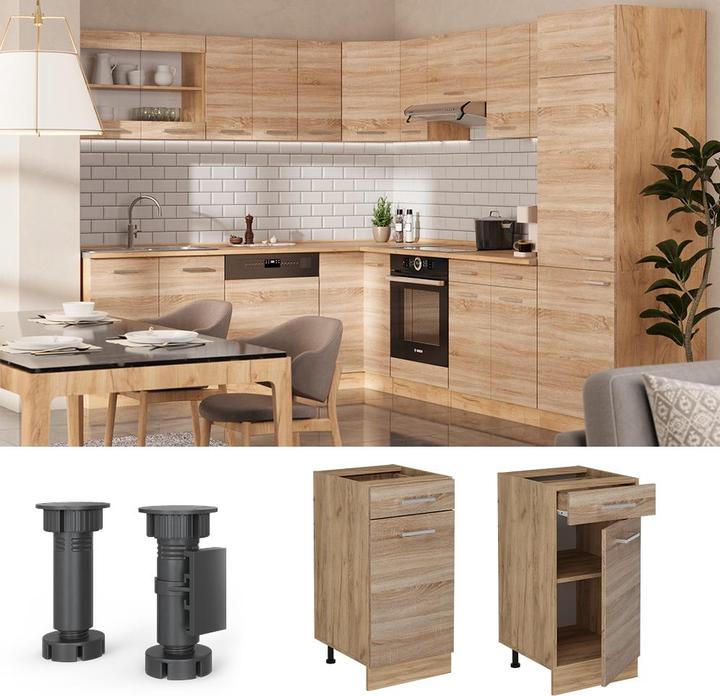 Produktbild Vicco Küchenunterschrank R-Line, Sonoma/Goldkraft Eiche, 40 cm, AP Anthrazit