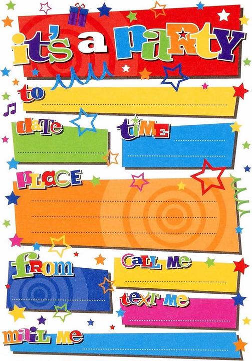 Image du produit Generic Invitations d'anniversaire "It's A Party" (paquet de 20) (20 pcs)
