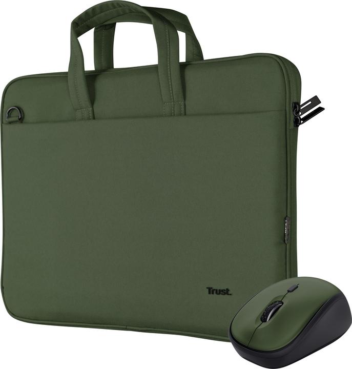 Trust Bologna Bag And Mouse Set Green (15.98", Universal)