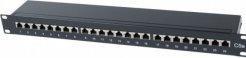 Tecline Pannello patch, Cat 5e, 24 porte, STP, 1 U, 48,30 cm (19"), nero Pannello patch Cat 5e con 24 porte