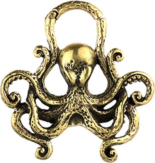 Produktbild Star Piercing Segmentring klappbar vergoldet Krake (Messing)