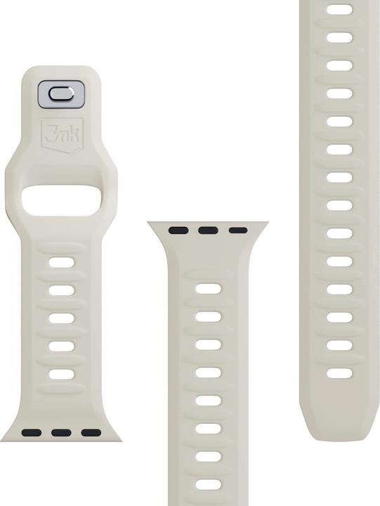 Actual product image 3MK Silicone Watch Strap beżowy/beige dla Apple Watch 38/40/41mm (Silicone, Stainless steel)