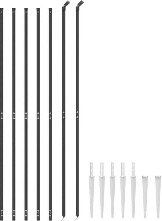 Produktbild VidaXL Maschendrahtzaun mit Bodenhülsen Anthrazit 1,4x10 m