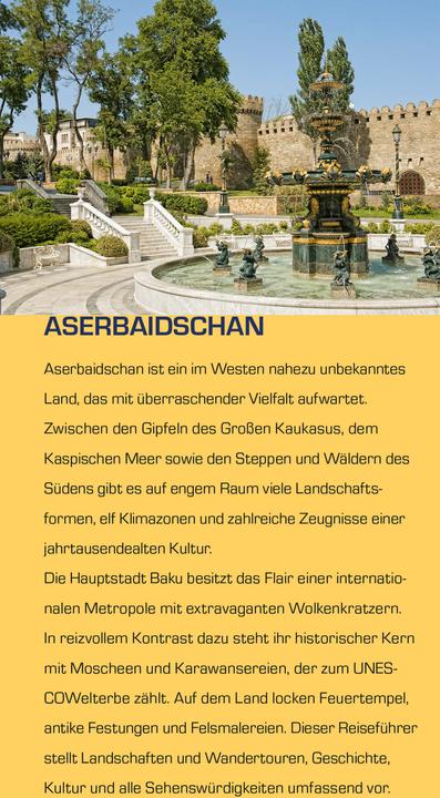 Image du produit Reiseführer Aserbaidschan (Allemand, Philine de Oppeln, Frank Schüttig, 2020)