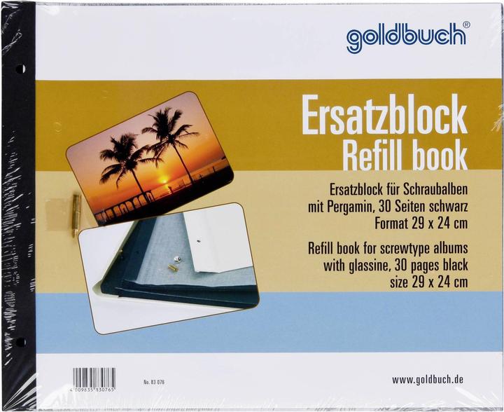 Actual product image Goldbuch Replacement block 29x24 30 pages black + screws (29 x 24 cm)