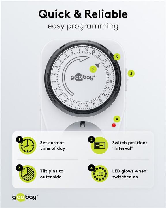 Actual product image Goobay Analog timer, 5 pieces, White