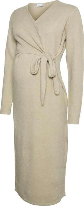 Actual product image Mamalicious Regular fit V-neckline Ribbed cuffs Narrow sleeves Midi dress Knitted dress (XL)