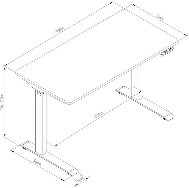 Produktbild Contini Höhenverstellbarer Bürotisch (120 x 60 x 73 cm)
