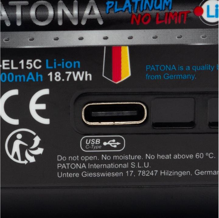 Produktbild Patona Platinum Akku Nikon ENEL15C USB-C (Kamera Akku)