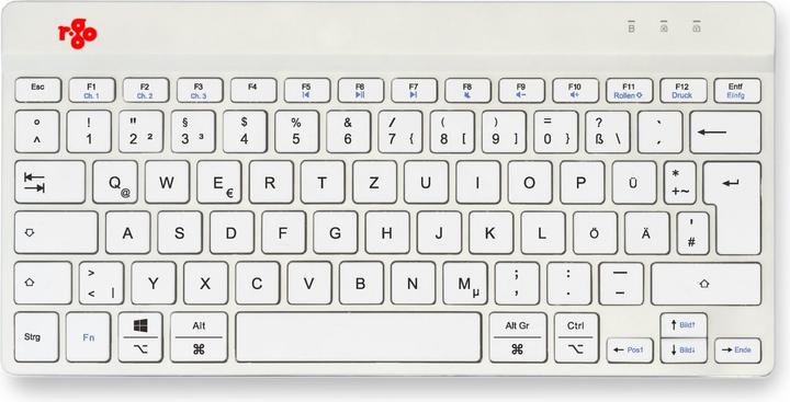 Produktbild R-Go Tools R-Go Compact Break ergonomische Tastatur, QWERTZ (DE), bluetooth, weiss (DE, Kabellos)