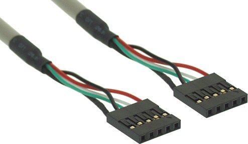 Actual product image Aquatuning USB 2.0 bracket, 2x USB female to 2x 5pin male connector