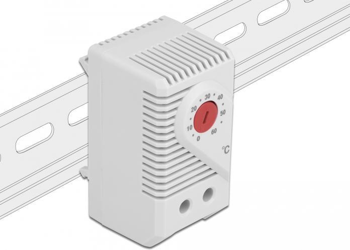 Image du produit Delock Thermostat avec contact à fermeture pour rail DIN