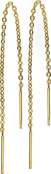 Produktbild Star Piercing Ohrstecker mit freifallende Kette vergoldet (ohne Messing, Chirurgenstahl 316L)