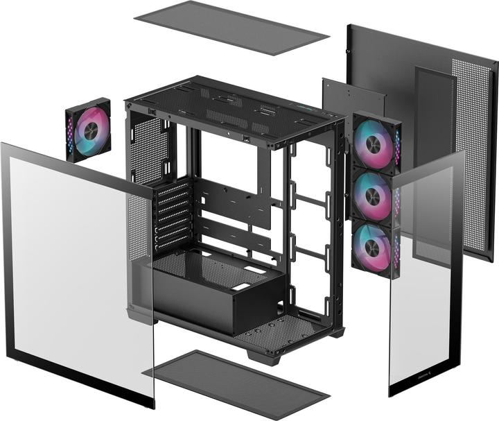 Produktbild NoName CG580 4F (schwarz, Tempered Glass x 2) (ATX, mATX, ITX)