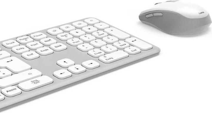Actual product image Hama WK-550 Wireless keyboard and mouse set white (DE, Wireless)