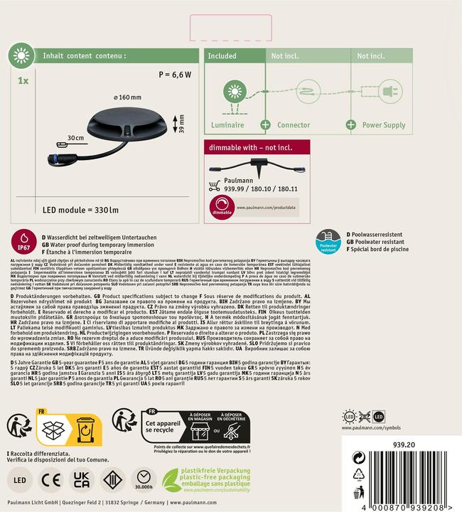 Actual product image Paulmann Plug & Shine (350 lm, IP67)