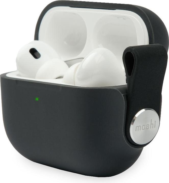 Actual product image Moshi Pebbo Protective Case For Airpods Pro 2 - Silicone- Black (Headphone bag)